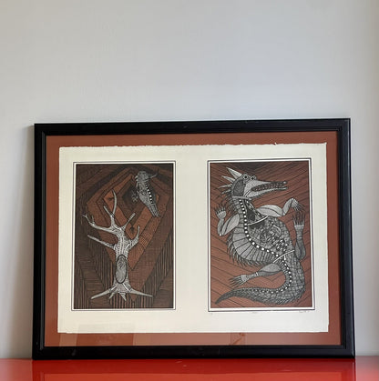 BIGGIBILLA Aboriginal Australia Indigenous Fine Art Diptych Print 1990 41/750