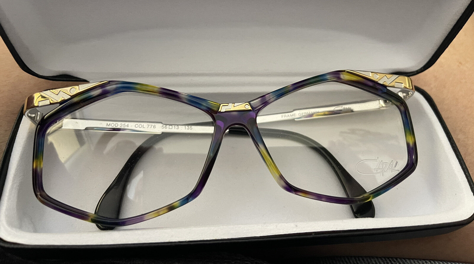 Deadstock CAZAL Vintage 80s Eyeglass Frames Model 354 Blue Purple Black No RX0