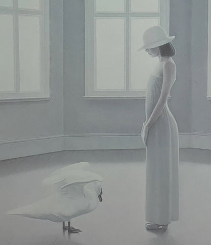 Contemporary Figurative Realist 1979 Matted Print “Mute Swan Song” Neil Moore0