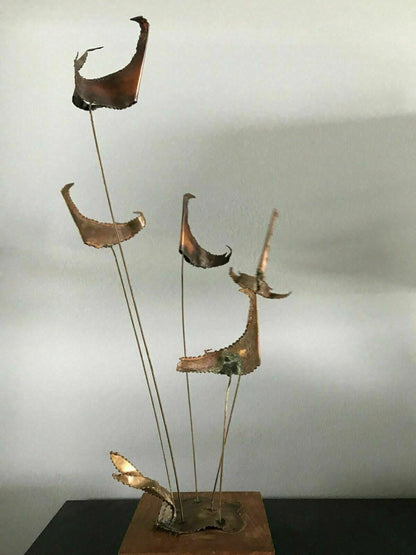 17” Kinetic Sculpture Jere Style 60s 70s BIRDS MCM ABSTRACT Brutalist Postmodern4