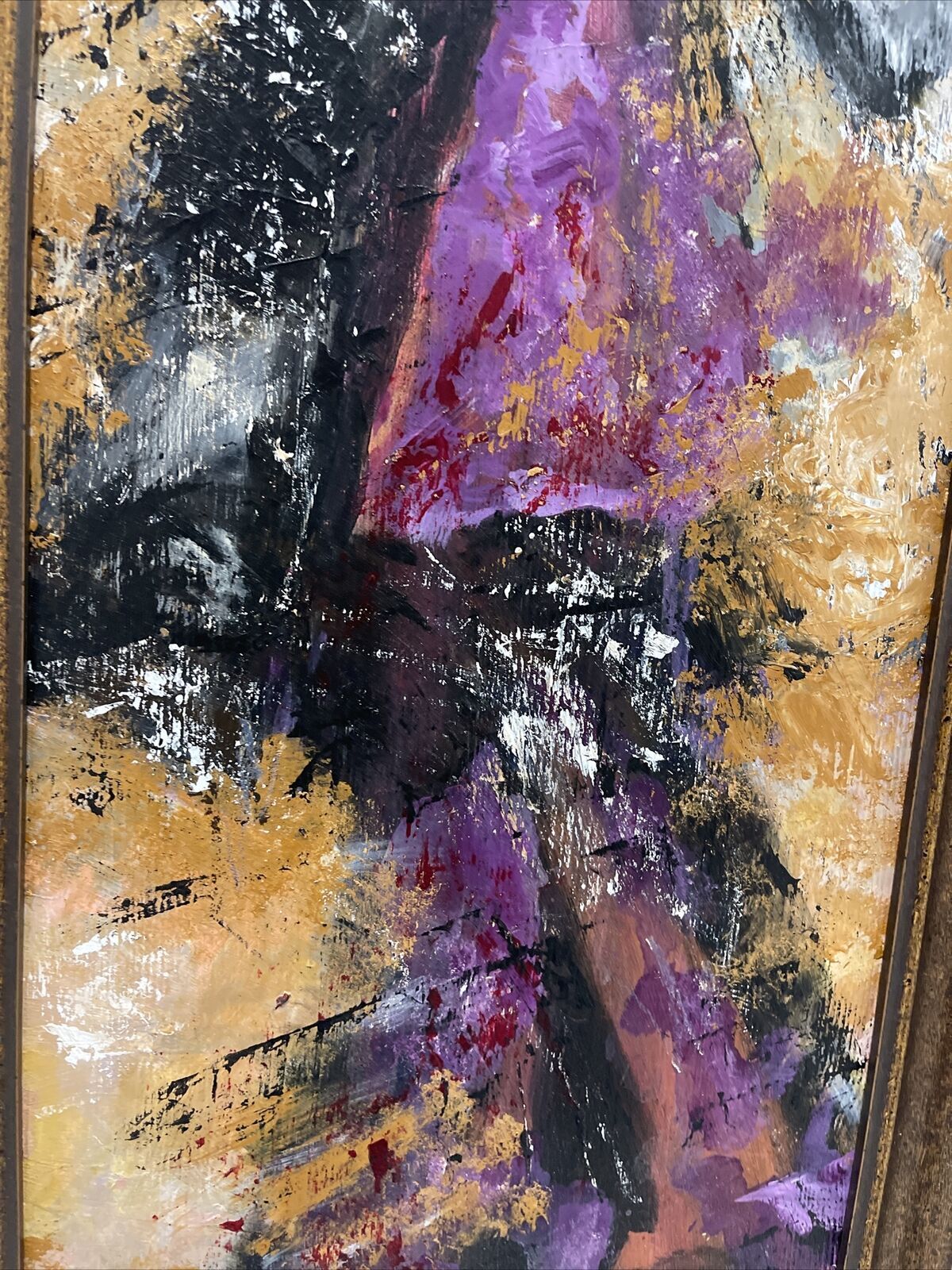 52” Orig Impasto Painting Sultry Telephone Girl Signed Postmodern Memphis Vibes3