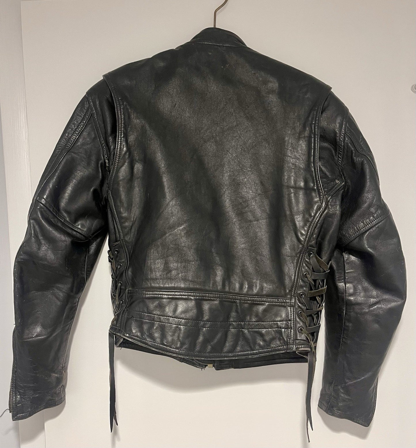 70s Cowhide Leather Cafe Racer Moto Biker Jacket sz 40 Iconic San Francisco CALI1