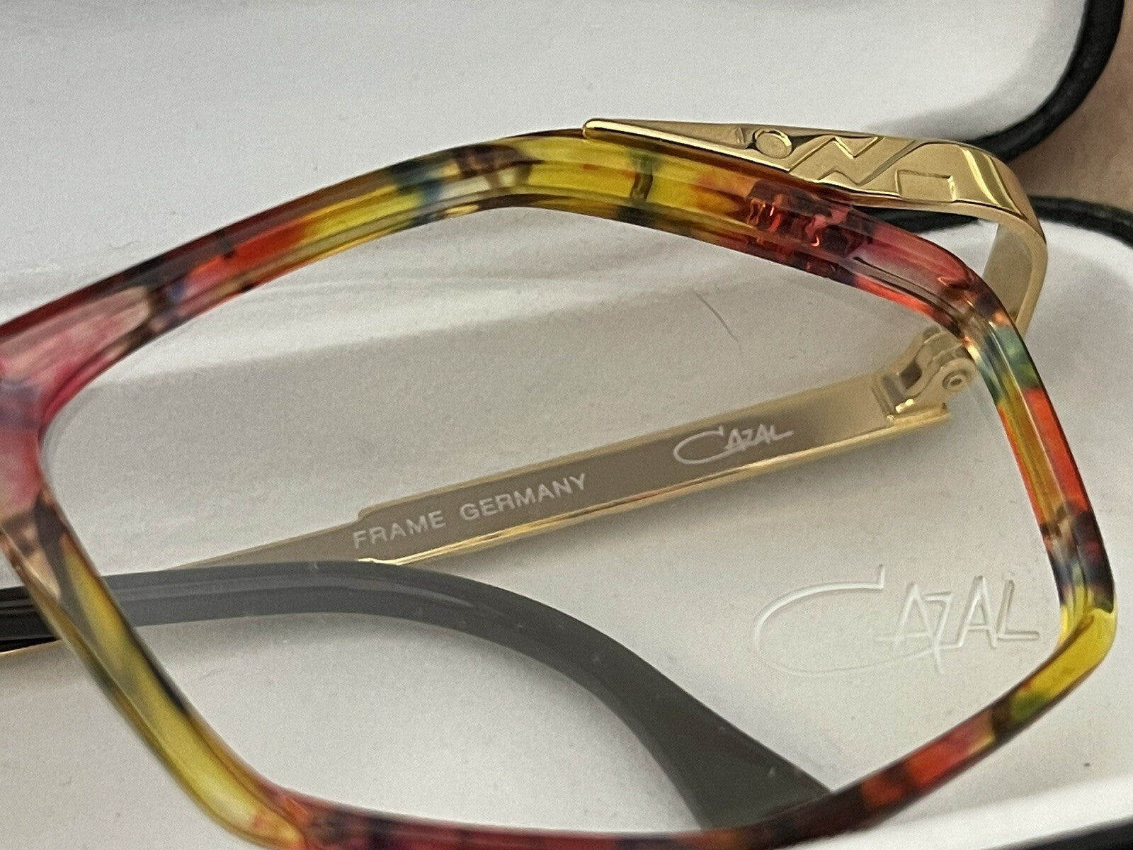 Deadstock CAZAL Vintage 90s Eyeglass Frames Model 354 Amber Red Pink Black No RX2