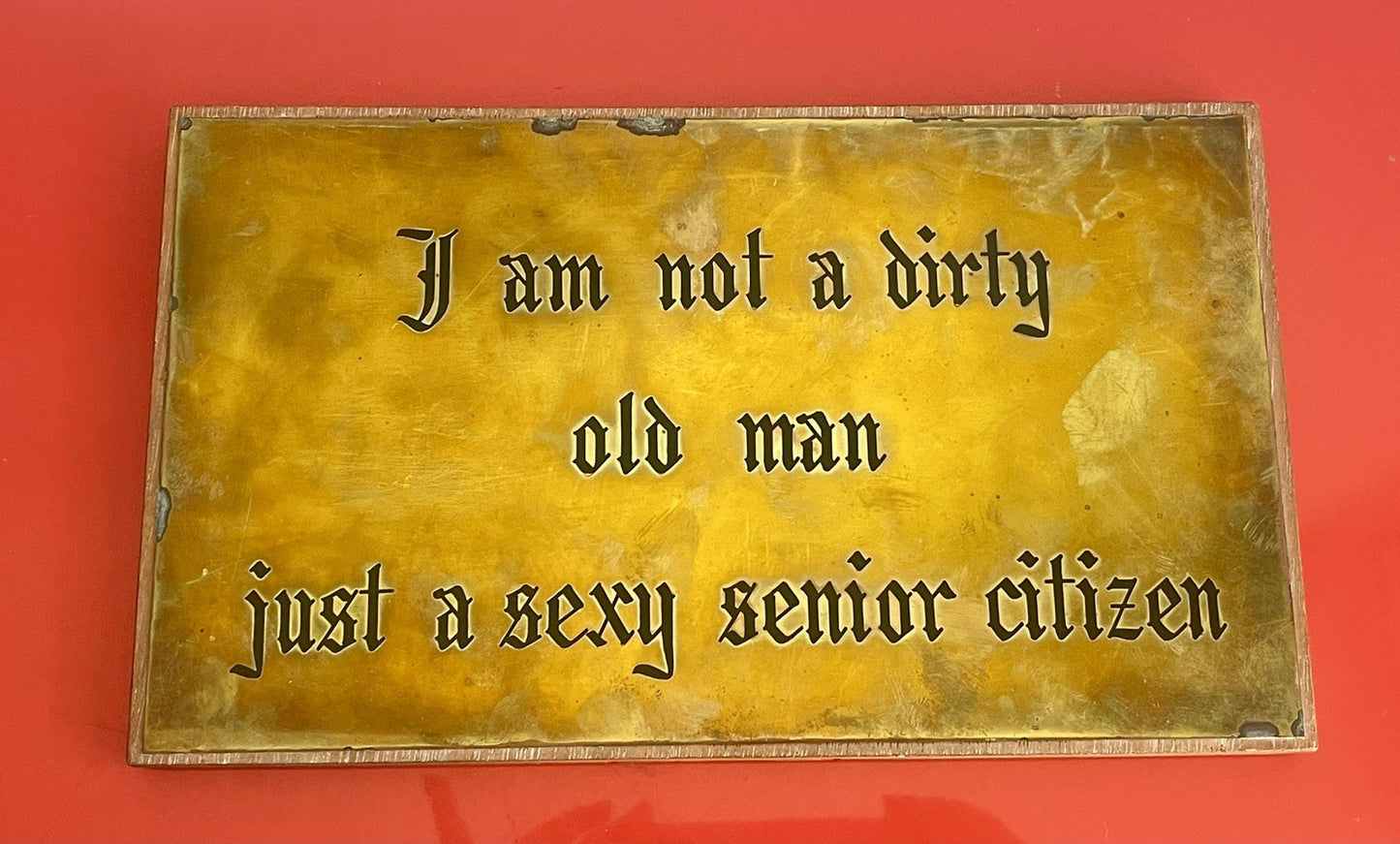 Vintage Art Plaque Dirty Old Man Comic Sexy Senior Citizen Gag Gift Geriatric1