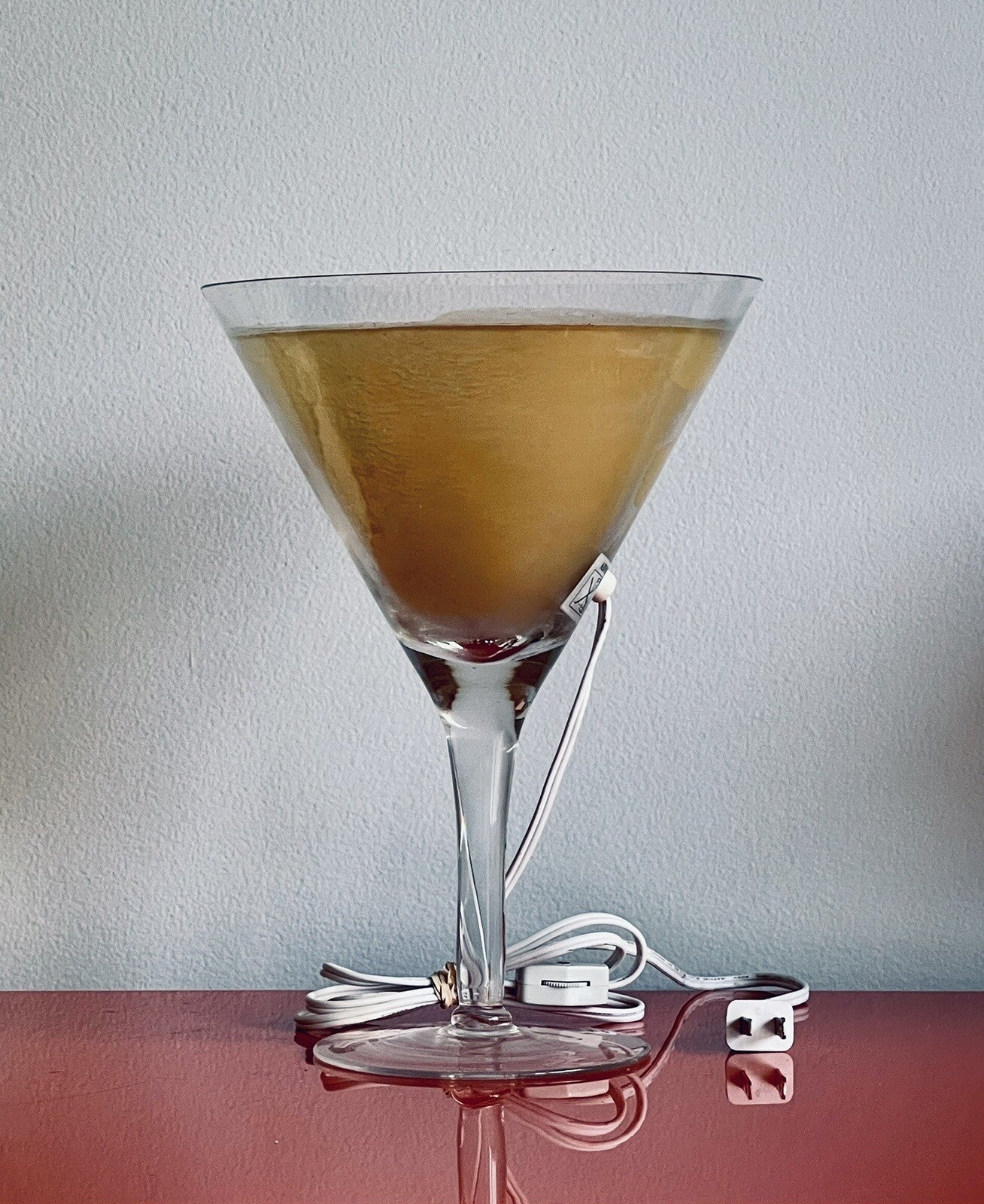 Martini Glass Cocktail Bar Lamp Kitsch Tiki Barware 12” Retro 90s Novelty Light2