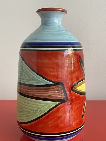 Vietri Desuir Vase Vintage Midcentury MCM Italy 7.5” Retro Hand-painted Pottery2