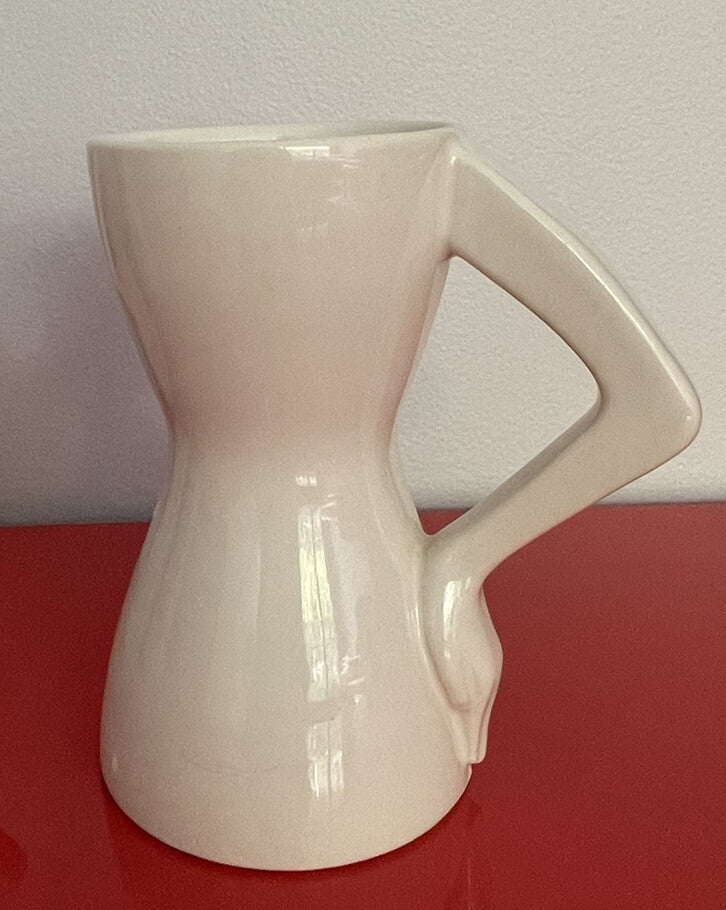 Risqué Mod Ceramic Nude Coffee Mugs Curvy Female Body Hand On Hips Retro Vintage2