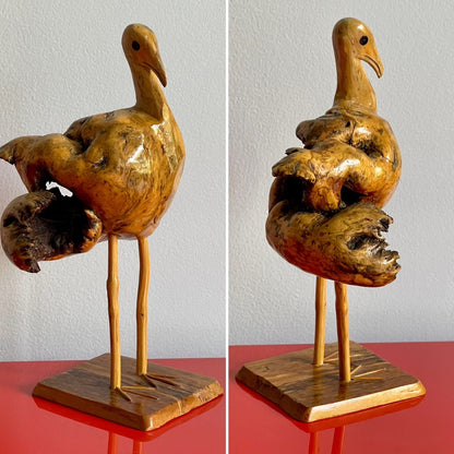 Folk Art 12” Burl Wood Sea Bird Sculpture Carved Organic Rustic Vintage Seagull6