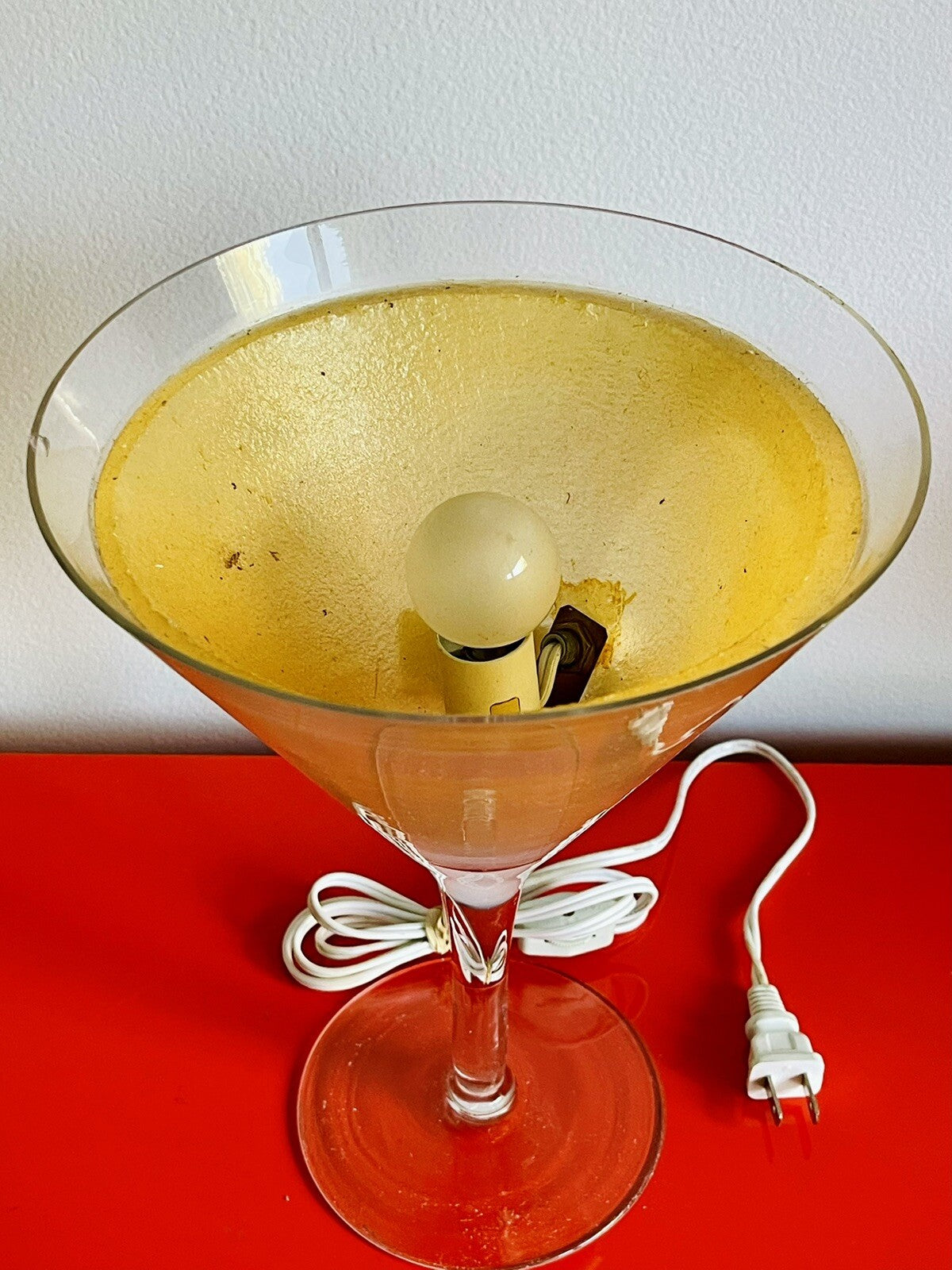 Martini Glass Cocktail Bar Lamp Kitsch Tiki Barware 12” Retro 90s Novelty Light3