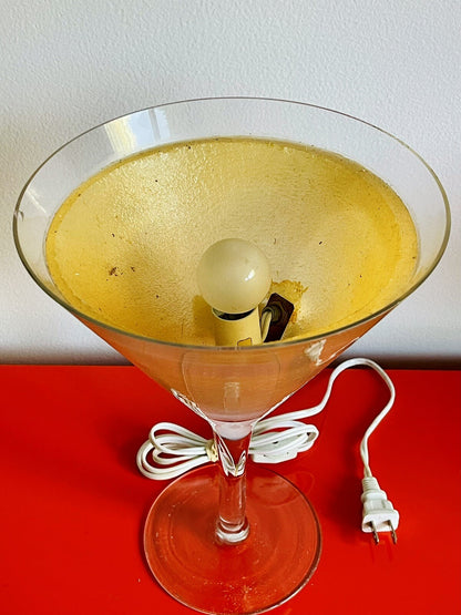 Martini Glass Cocktail Bar Lamp Kitsch Tiki Barware 12” Retro 90s Novelty Light3