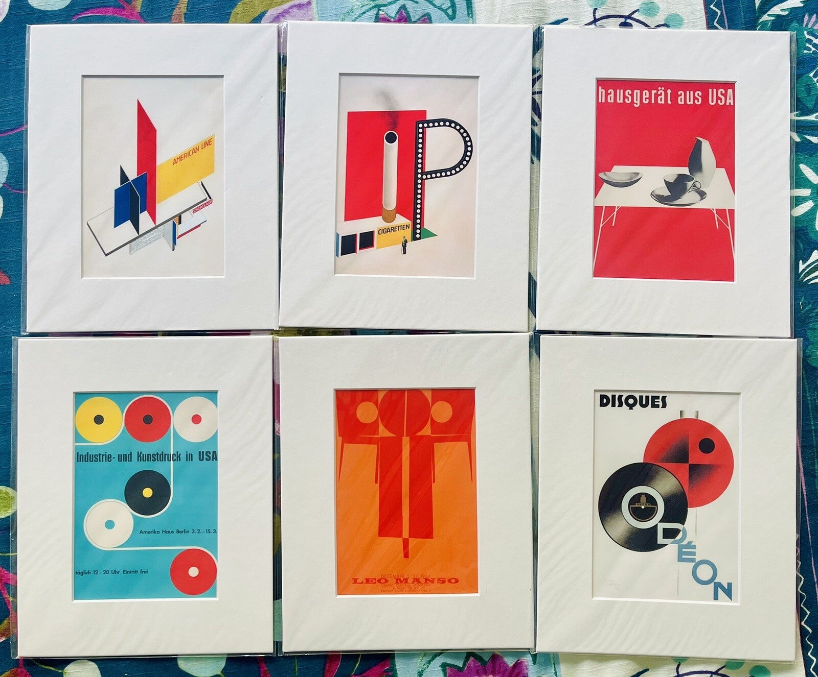 Bauhaus Art Deco Mini Print Collection (6) 8” x 10” Postmodern Memphis Design0