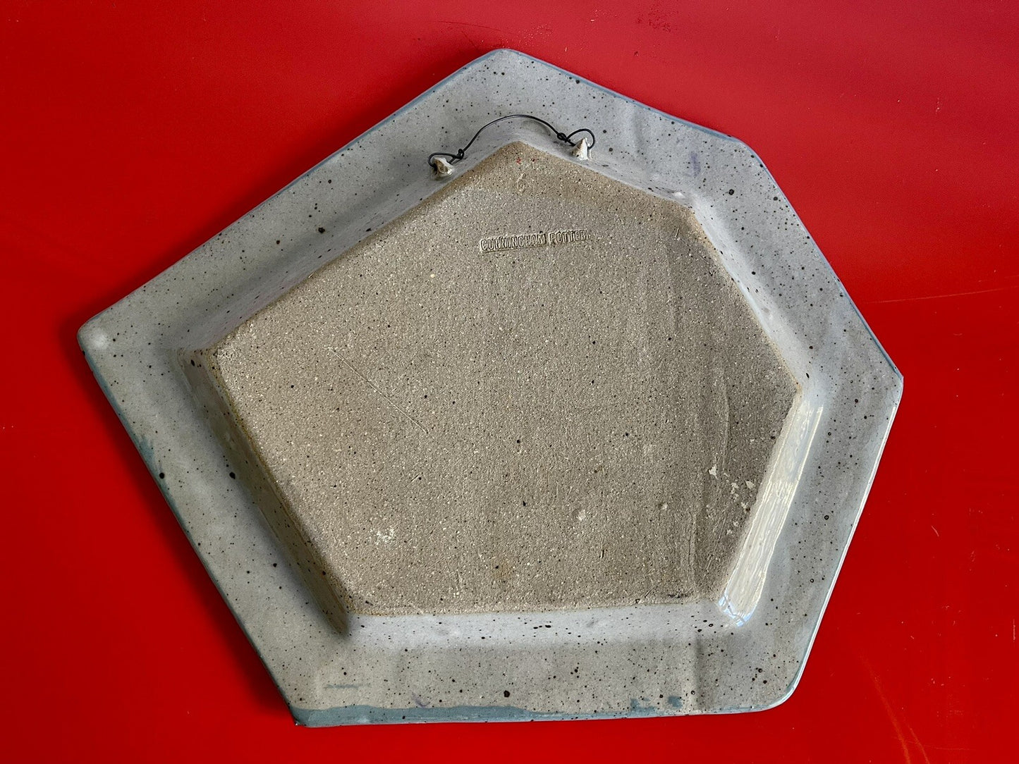 Cunningham Pottery Retro Studio Pop Art Ceramic Plate 80s Era Funky Wall Decor2