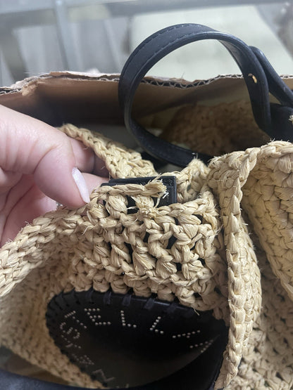 STELLA MCCARTNEY Woven Raffia Logo Tote Bag w/ Crossbody Strap Italy $1250 MSRP14