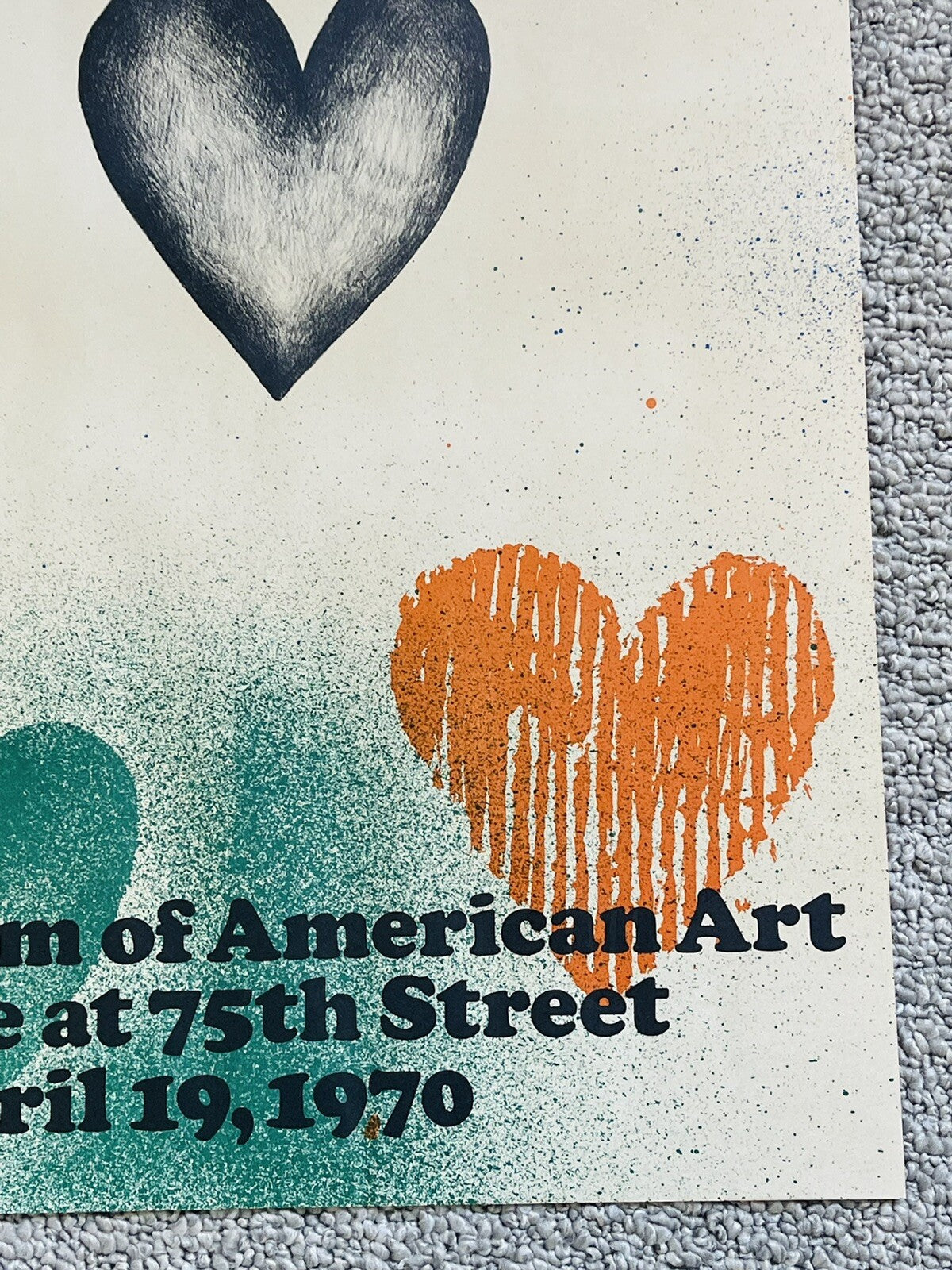 Jim Dine “Six Hearts” Limited Edition Litho Whitney Museum 1970 Pop Art Poster4
