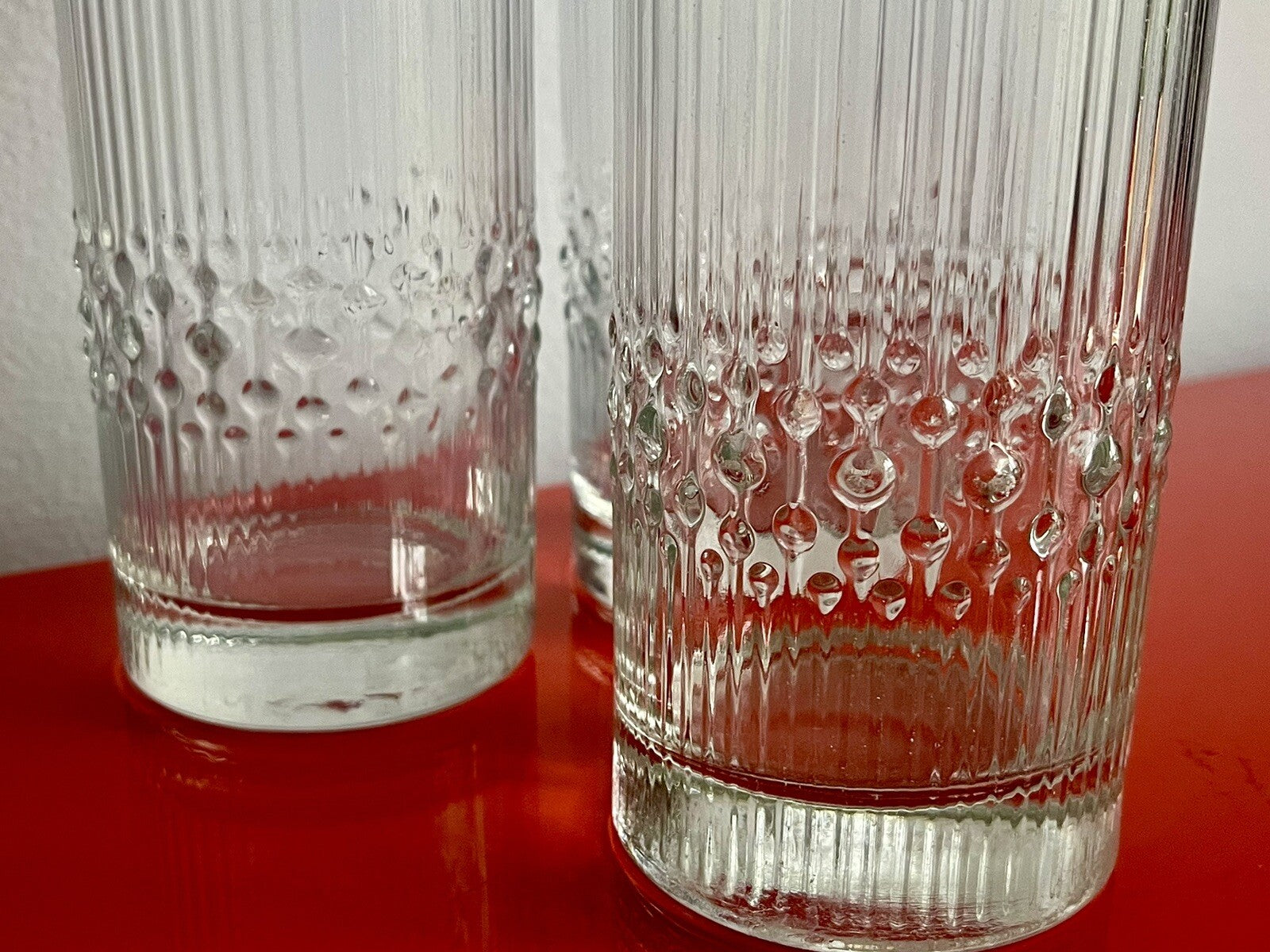 (4) Vintage Durobor Alaska 6” Textured Cocktail Bar Glasses Made In Belgium EUC2