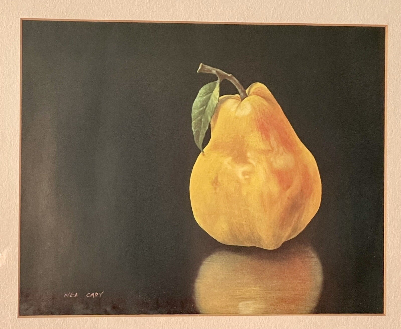 Vintage 60s Fruit Prints Apple & Pear Retro Art Hyperrealism NEL CARY Pr Framed2