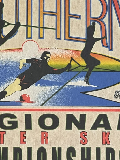 1987 FL Water Ski Championships Framed Art Print Retro T-Shirt Design Framed 20”2