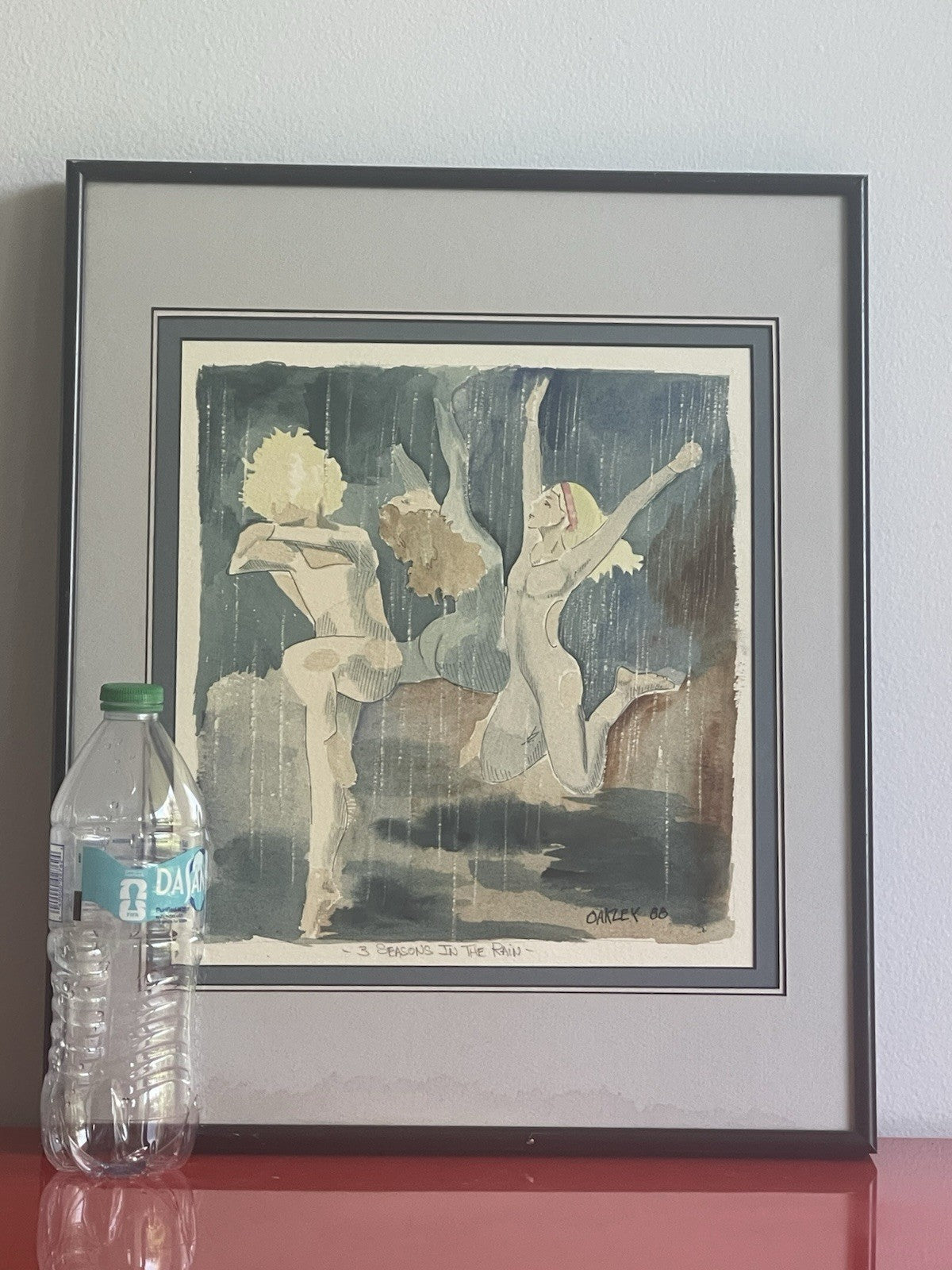 1988 Fine Art Original Watercolor Painting 3 Seasons In The Rain Signed Oakley2