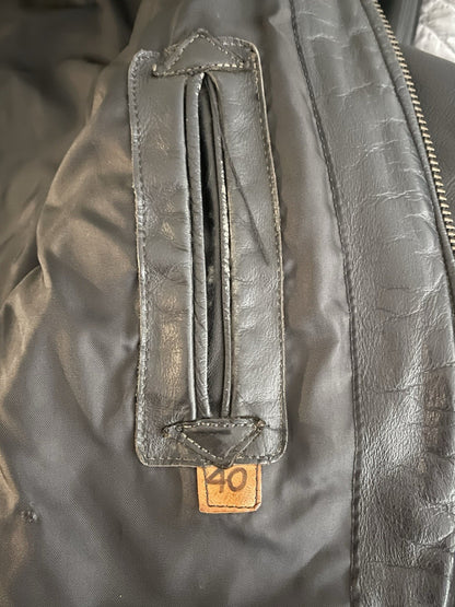 70s Cowhide Leather Cafe Racer Moto Biker Jacket sz 40 Iconic San Francisco CALI7