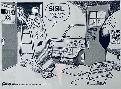 Orig Comic Strip Cartoon Art Seattle Post “Hall of Innocence Lost” ‘95 Greenberg0