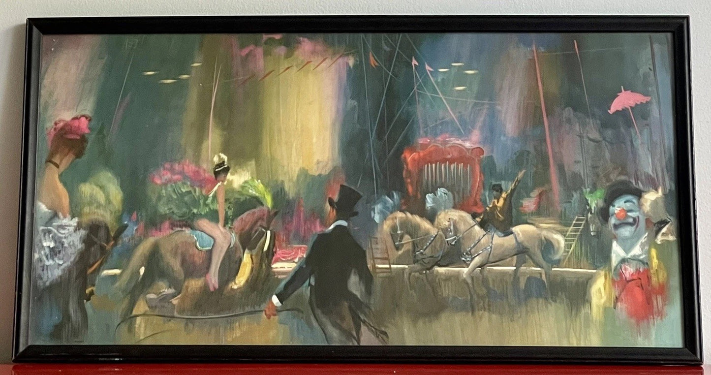Fine Art Circus Litho Midcentury MCM MARCEL DULAC “Le Cirque” Vintage Clowns0