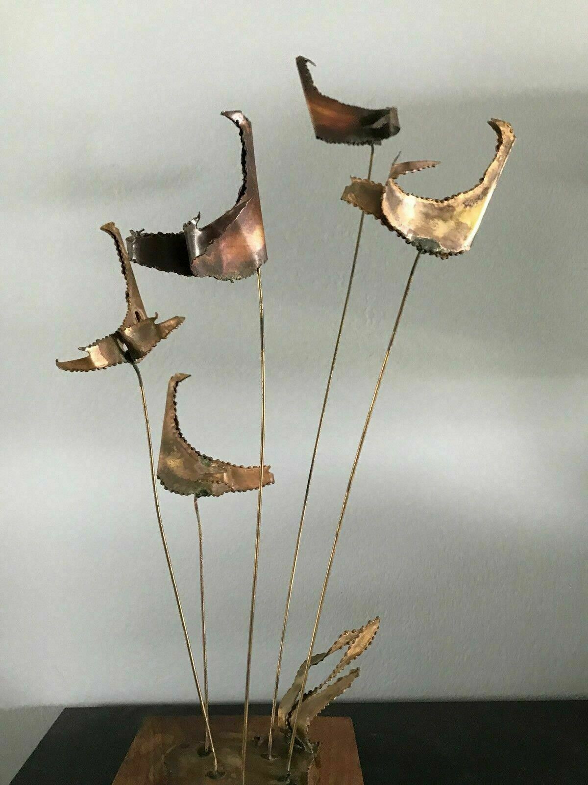 17” Kinetic Sculpture Jere Style 60s 70s BIRDS MCM ABSTRACT Brutalist Postmodern1
