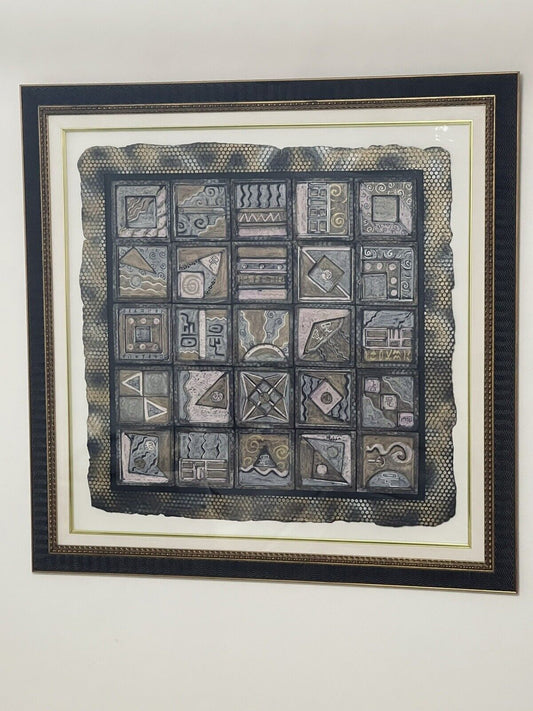 Kevin Kichar Mixed Media Sculpted Paper Fine Art Graphic Monoprint 37 x 36” OOAK0