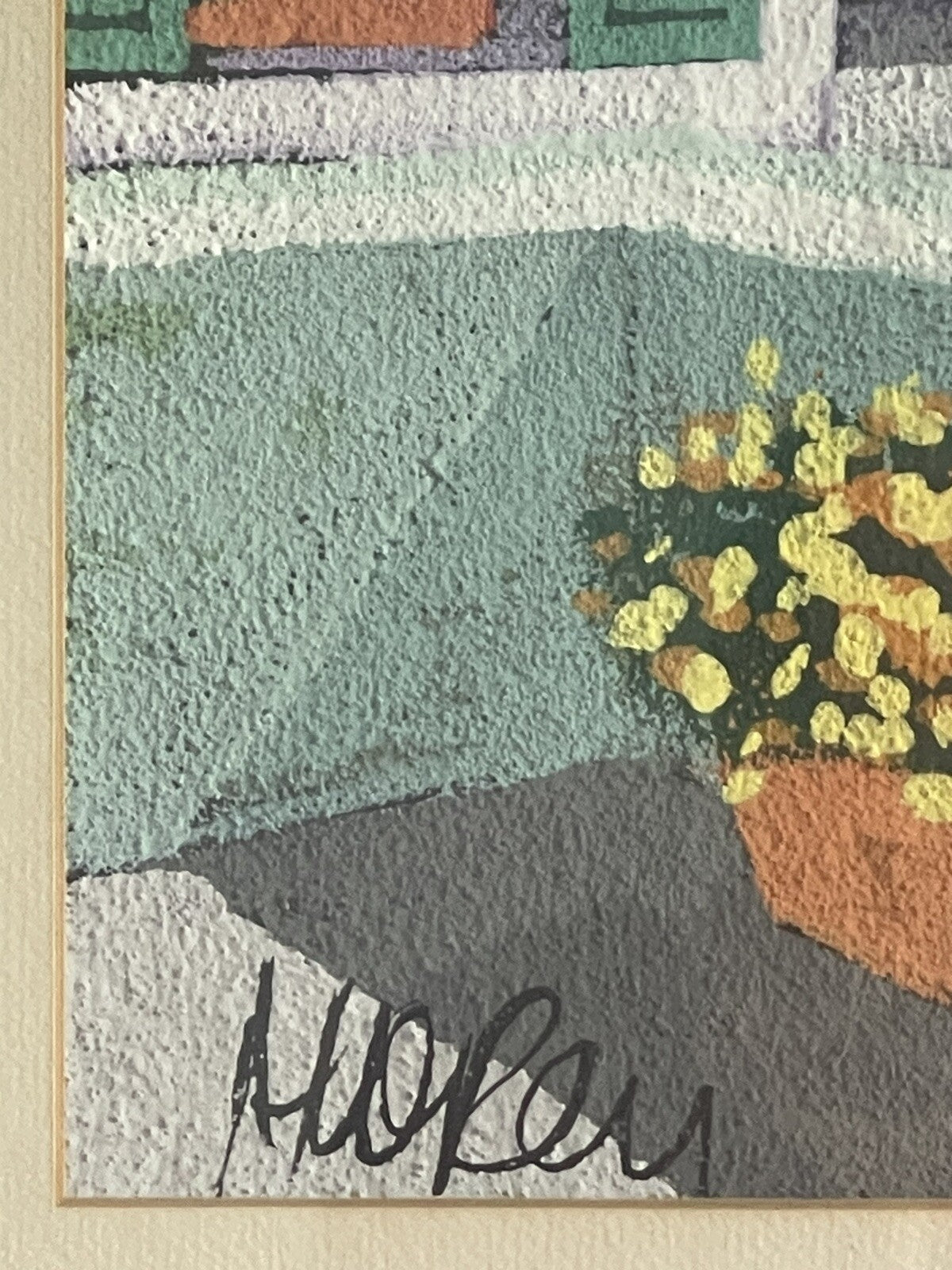 Original Impressionist Fine Art Seaside Roof Painting Colorful Modernist Signed2