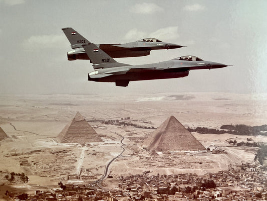 Vintage 80s F-16 Fighting Falcons Photograph 25x21 Pratt and Whitney Offices0