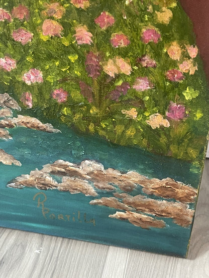 EL BESO Kiss Original Painting Klimt Style Signed Portillo 2013 Fine Art 18 x 302