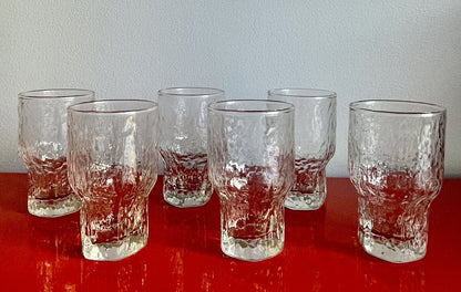 Six (6) Iittala Finland Aslak ICICLE Juice Glasses 4” Tapio Wirkkala Design 70s0