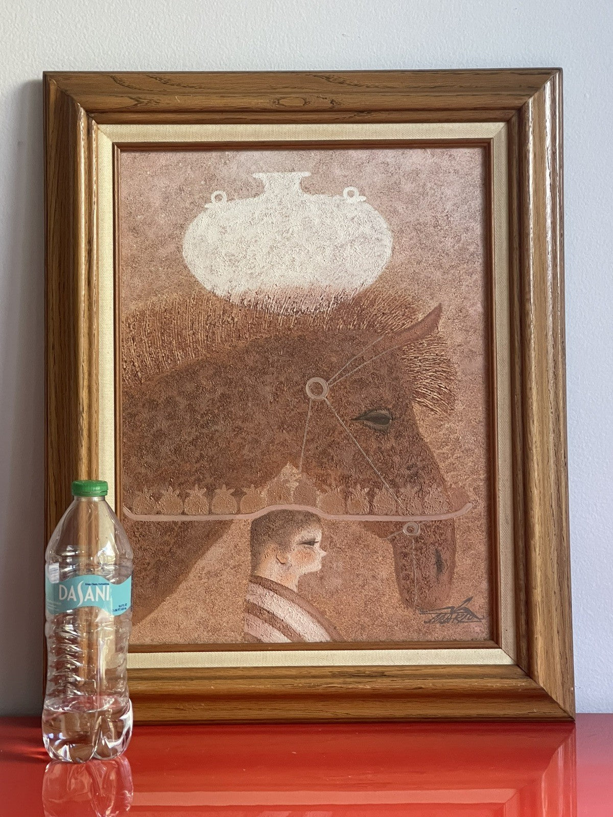 Textured Modernist Canvas Giclee Park Dorn Signed Mario Jung Surrealism Horse2