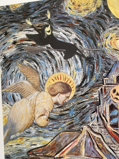 Nelson De La Nuez "Scary Scary Night” Van Gogh Spoof Halloween Signed Lithograph3