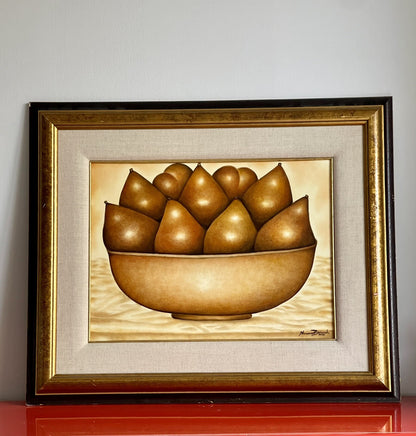 Minerva Brizuela Still Life Painting 2000 Bowl Of Pears Contemporary Cuban Art0