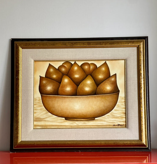 Minerva Brizuela Still Life Painting 2000 Bowl Of Pears Contemporary Cuban Art0