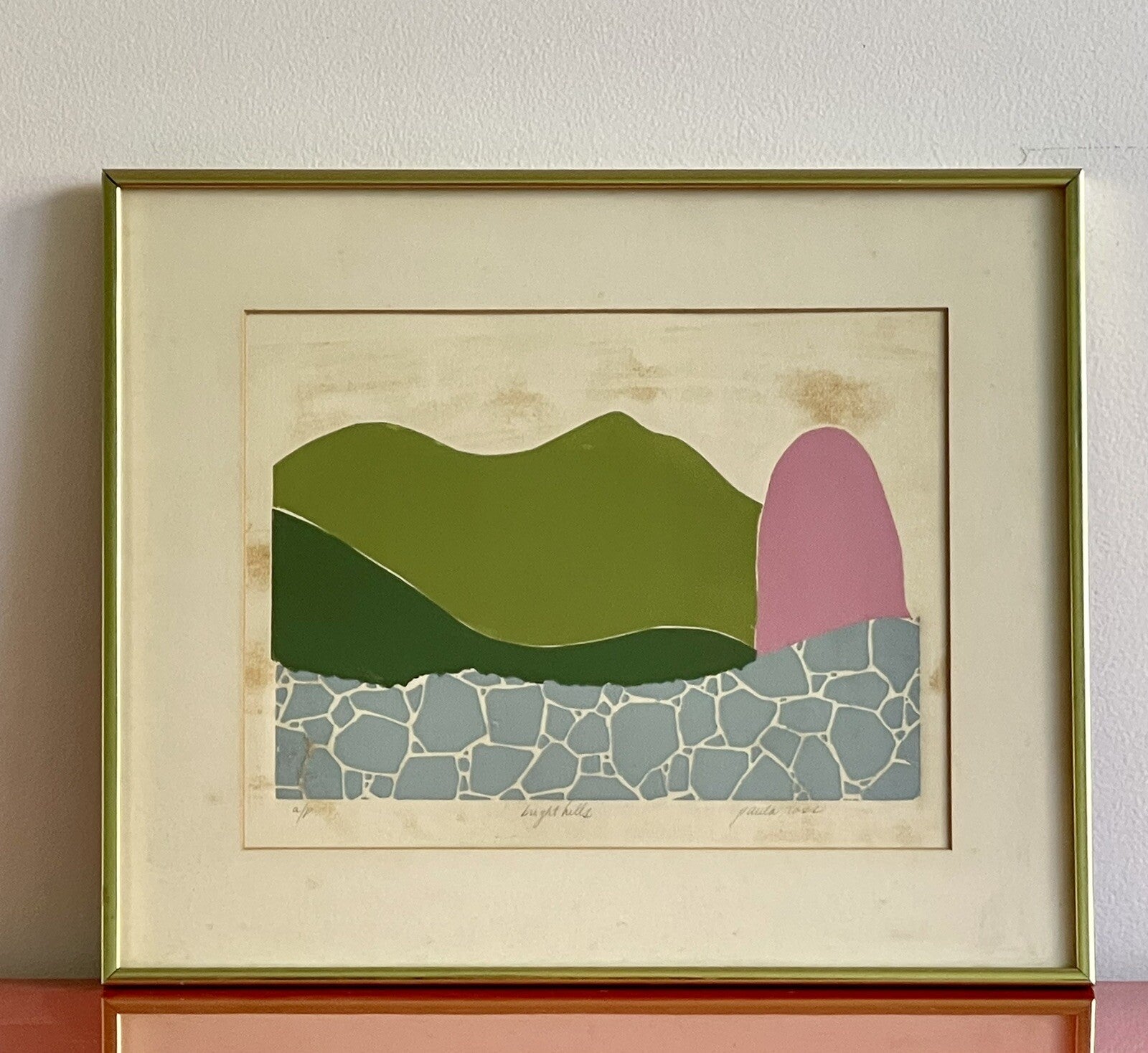Paula Ross Abstract Signed Fine Art Graphic Serigraph Postmodern AS IS 80s 90s0