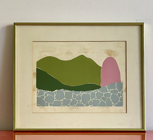 Paula Ross Abstract Signed Fine Art Graphic Serigraph Postmodern AS IS 80s 90s0