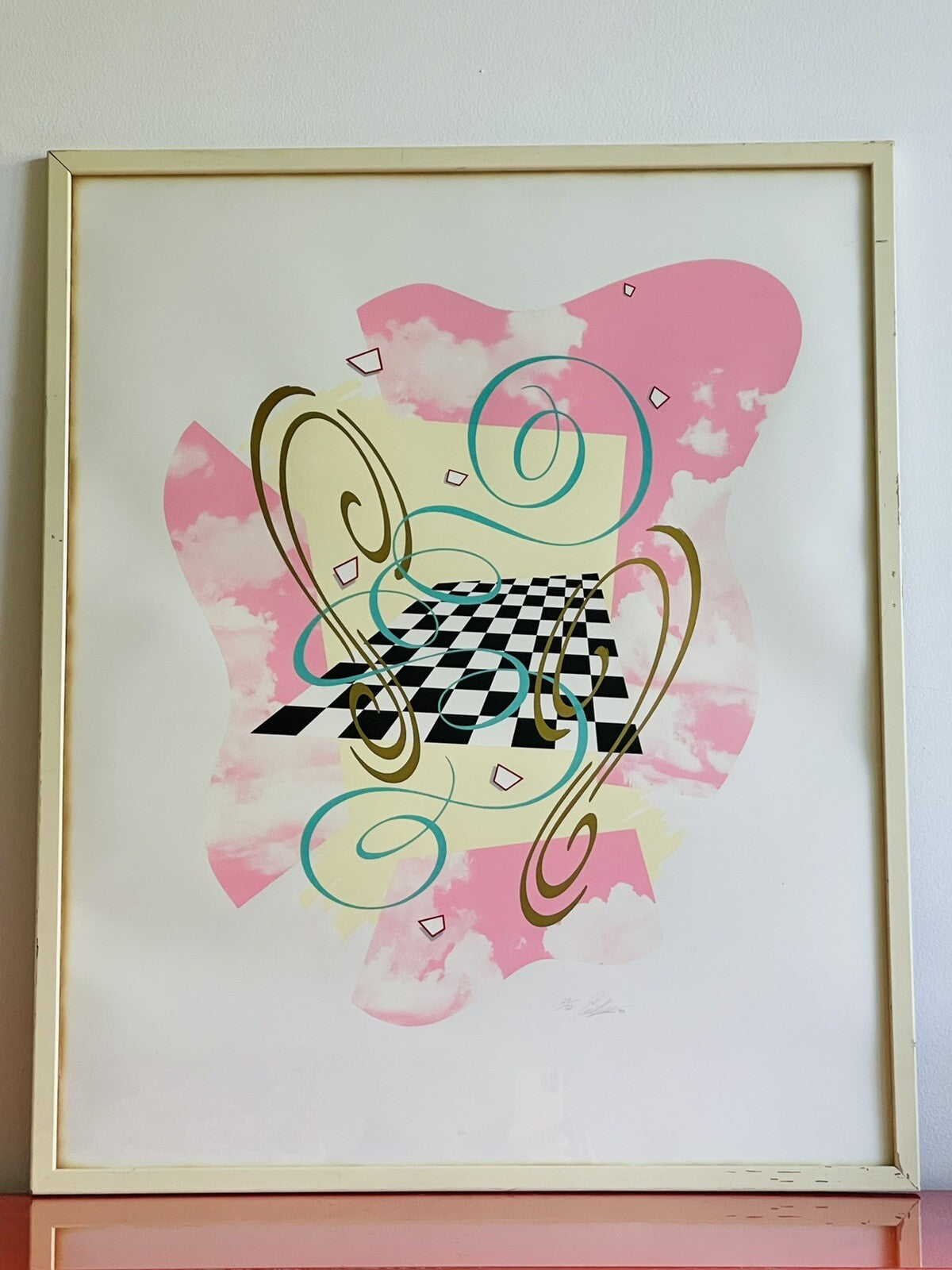 POSTMODERN 1983 Fine Art Serigraph Surreal Geometric Abstract Op Art Signed0
