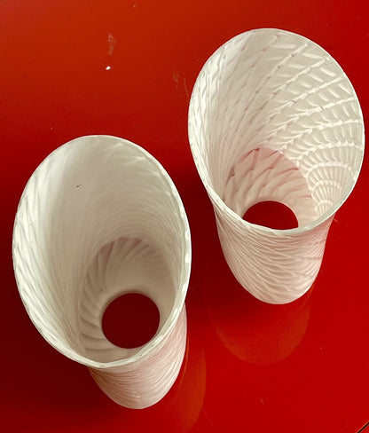 x4 Vintage Vetri Venini Murano Art Glass Swirl Pendant Replacement Shades Italy3