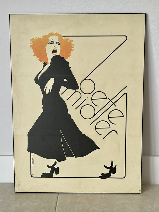 Iconic Bette Midler Poster Insert Original 1973 AMSEL Mounted Ready To Hang0