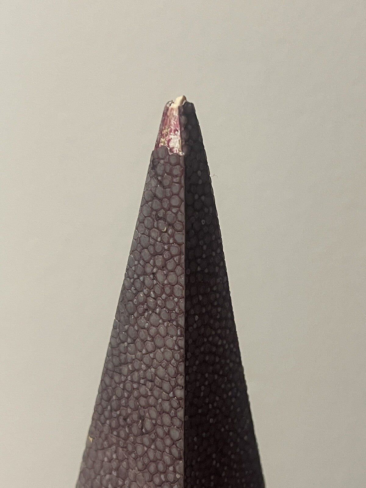 Maitland Smith 23.5” Purple Plum Gray Shagreen Texture Obelisk Hollywood Regency4