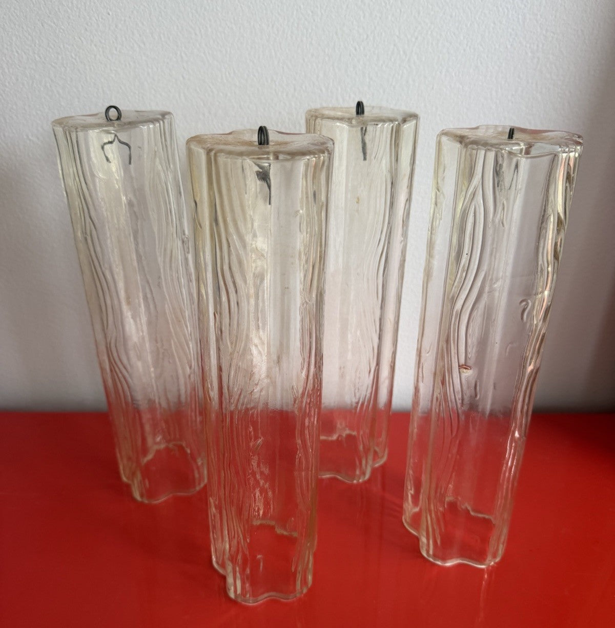 4 Tronchi Murano Glass Replacement Tubes 10” Chandelier Venini Zuccheri Vintage1