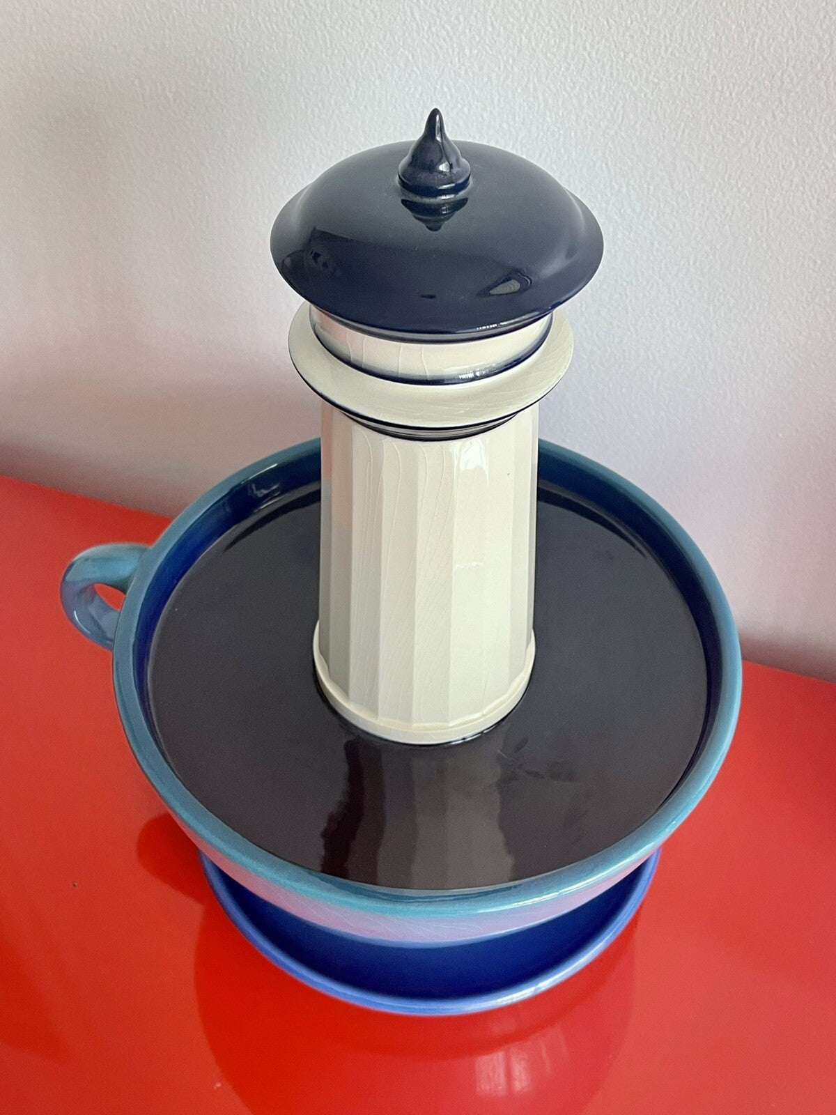 Surrealist 1994 Studio Pottery Sculpture Lighthouse Coffee Cup WHIMSICAL ART2