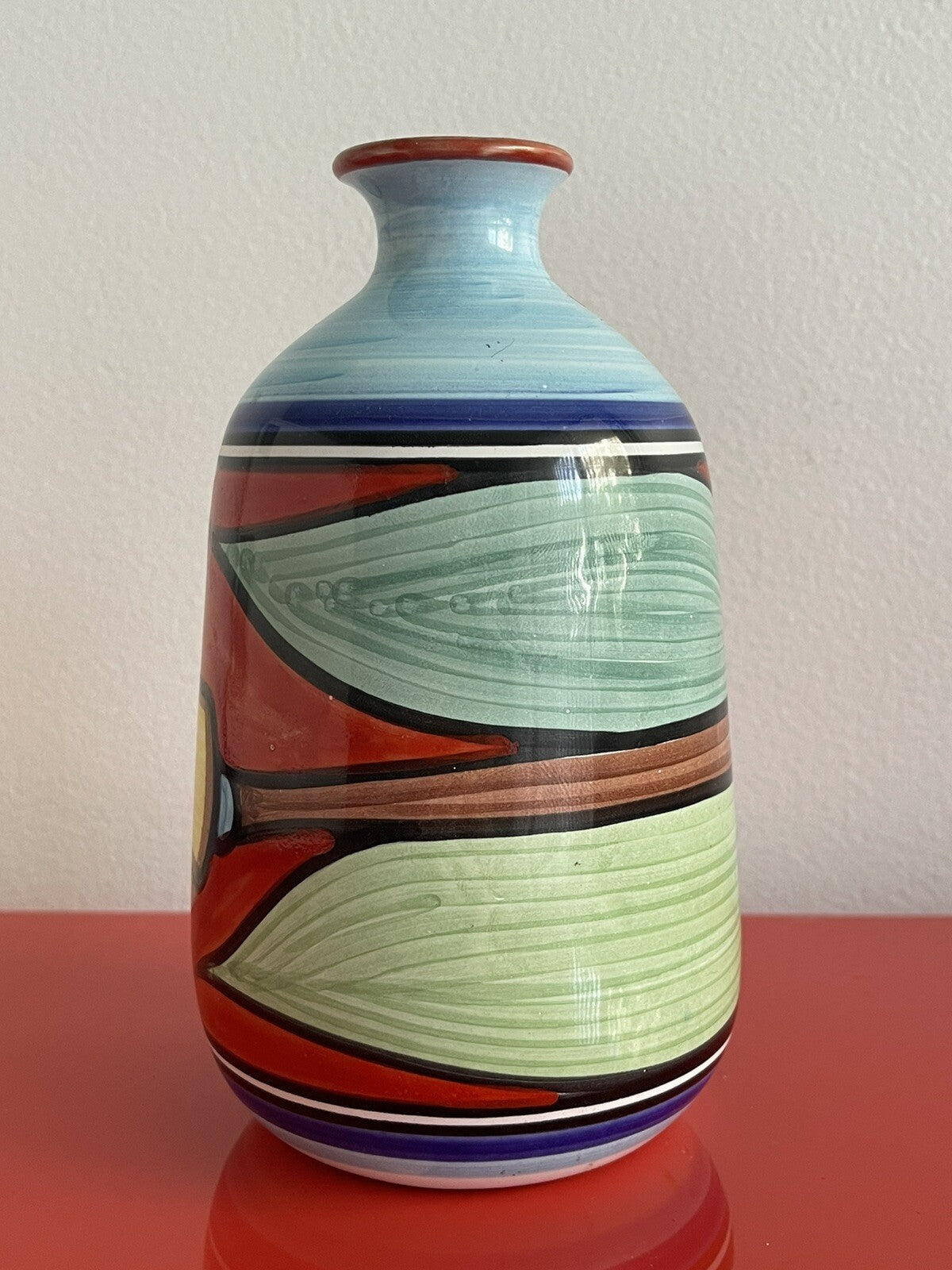 Vietri Desuir Vase Vintage Midcentury MCM Italy 7.5” Retro Hand-painted Pottery1
