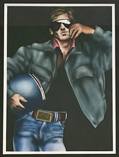 Tom Of Finland Style Beefcake BULGE Fine Art Graphic Print Pop Motorcycle SEXY0