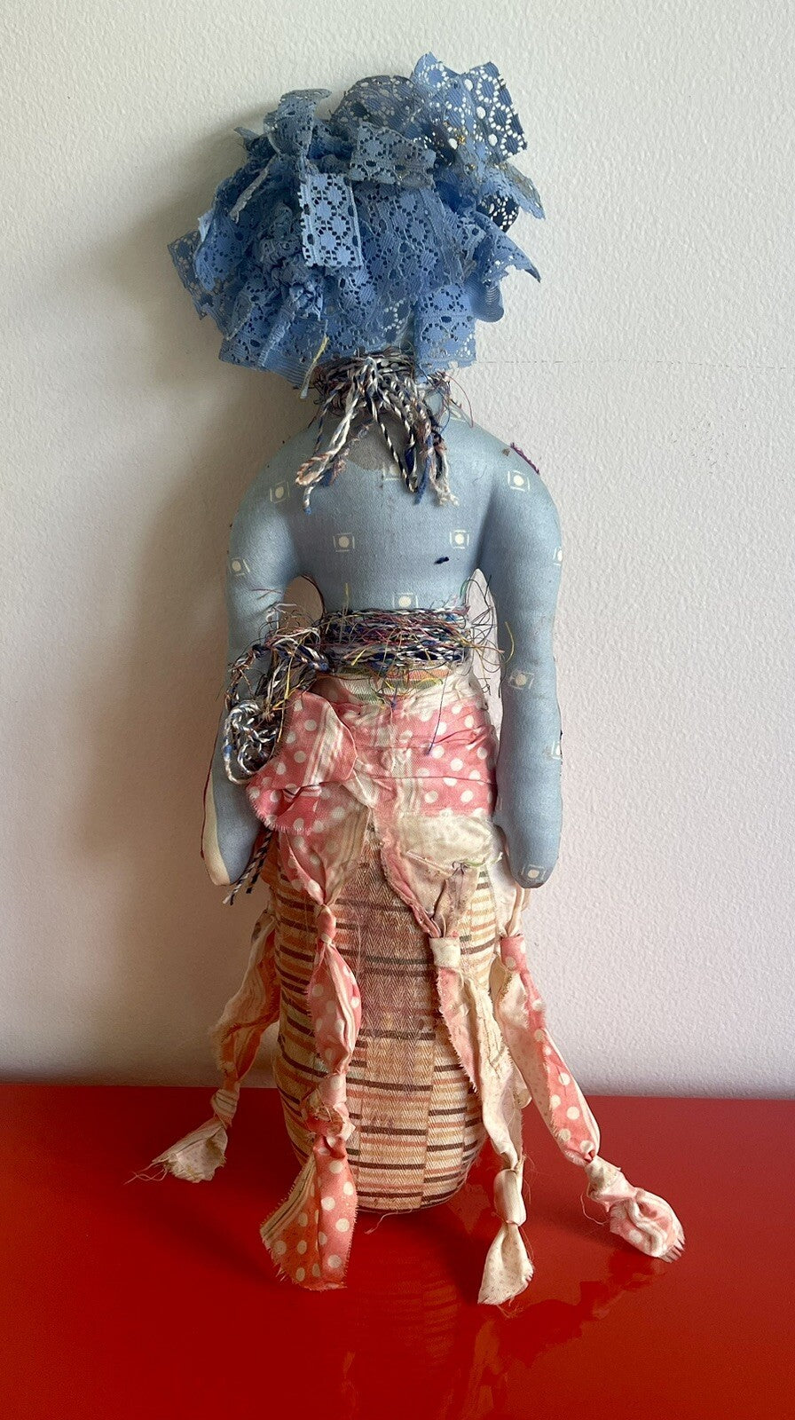 Unique 21” Fabric Doll Hard Cloth Body Hand-painted Artisan Contemporary Art1