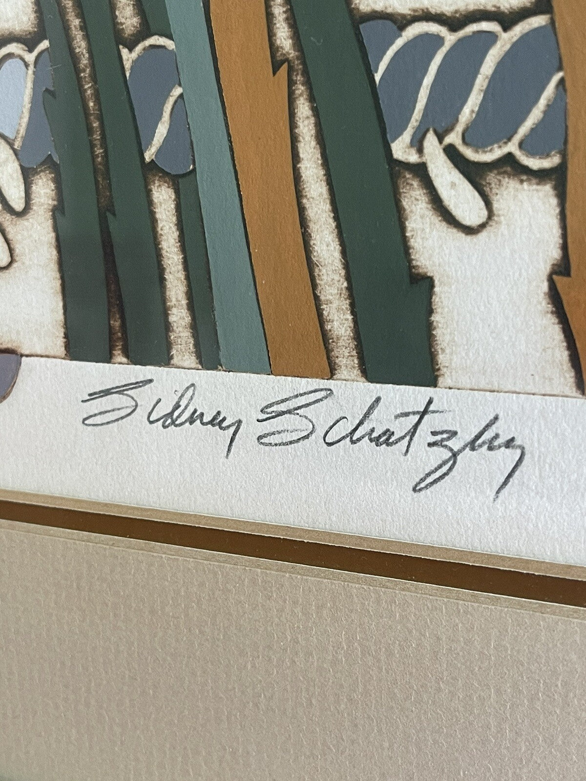 Sidney Schatzky Hand Colored Collagraph “Rain” 17/25 Limited Edition Art Framed4