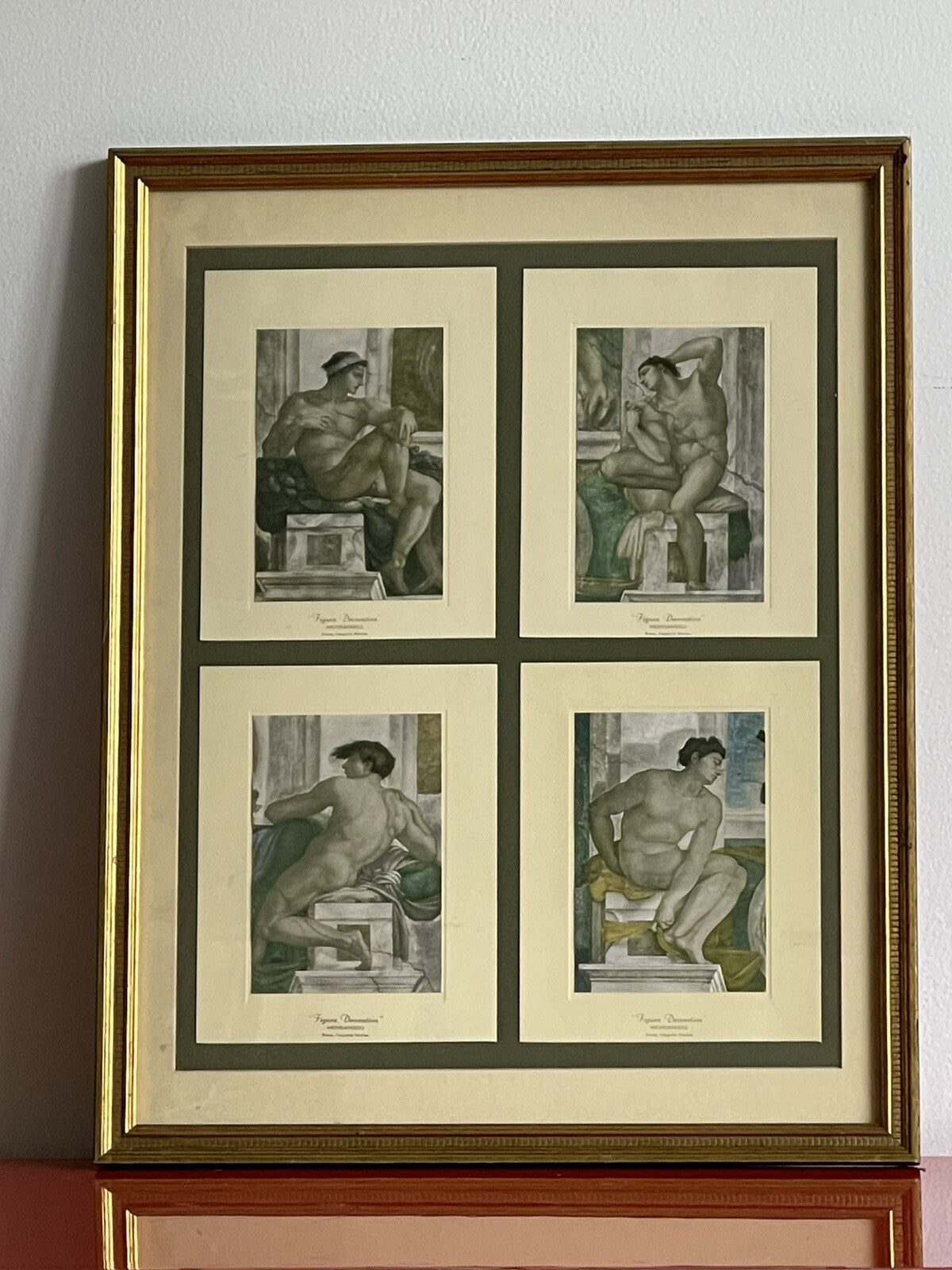 Michelangelo Framed Male Nudes Ignudi Frescoe Art Sistine Chapel Prints Italy0