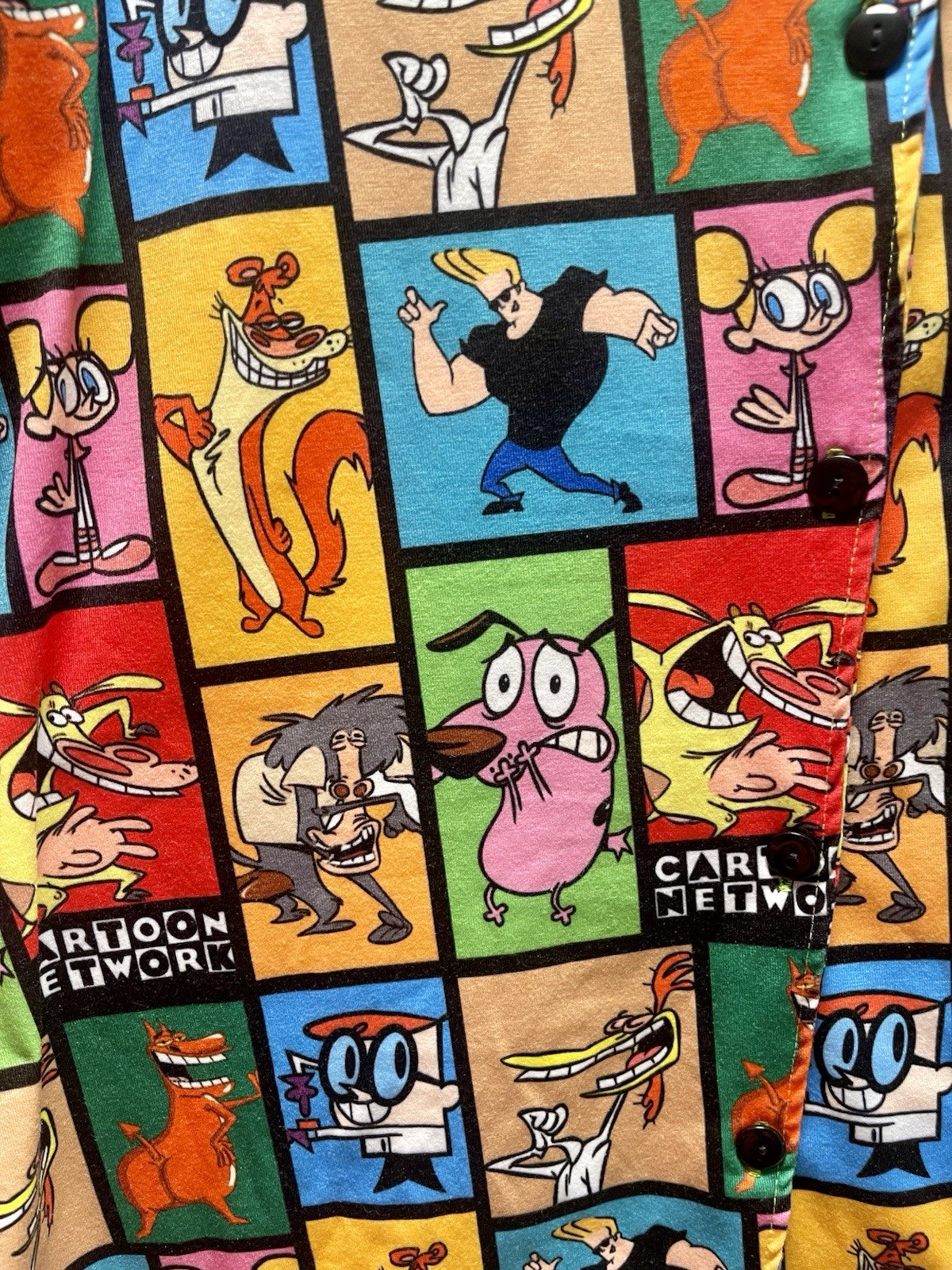 Cartoon Network Animation TV Characters Camp Shirt Size M 1990s Gen Z Iconic1