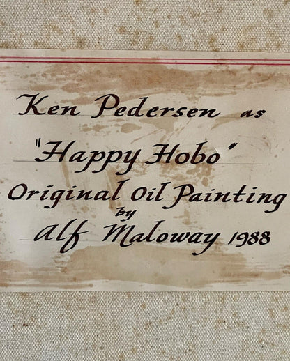 Orig Clown Oil Painting Ken Pederson “Happy Hobo” Alf Maloway Ringling Circus1